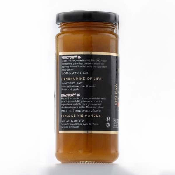 Miel de Manuka monofloral cru KFactor 16 325 g/11,5 oz