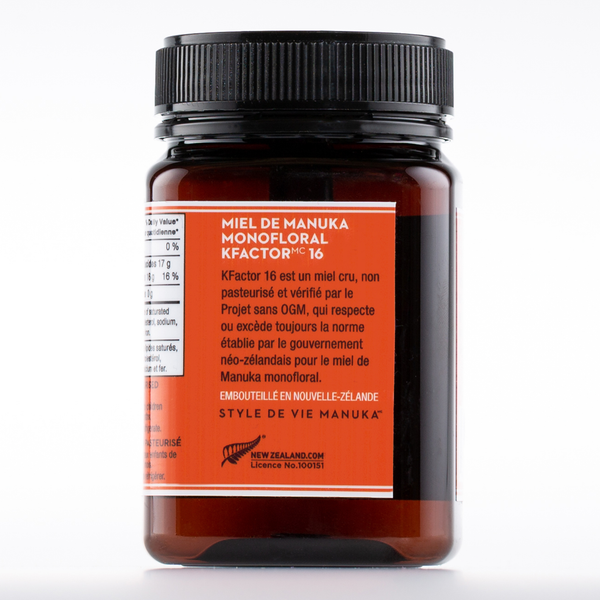 Miel de Manuka monofloral cru KFactor 16 500 g/ 17,6 oz