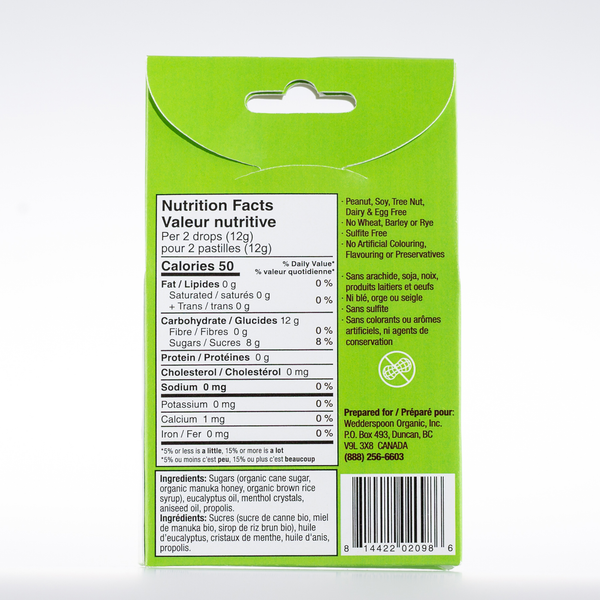 Pastilles au miel de Manuka biologique – Eucalyptus